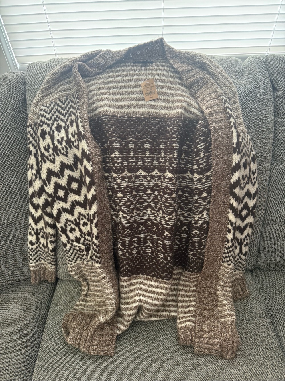 American Eagle Outfitters Brown & Cream Striped Knit Sweater